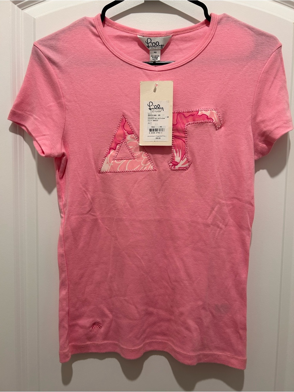 Lilly Pulitzer Pink Appliqué Short Sleeve Tee